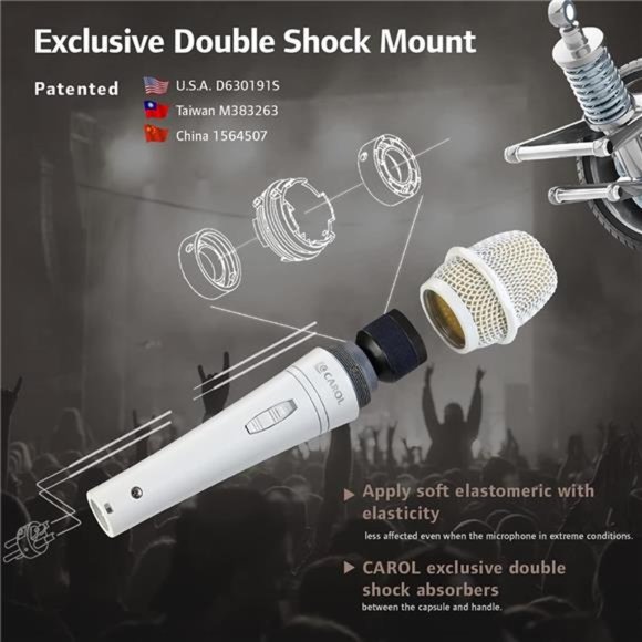Dynamic Microphone with Super-Cardioid E dur-916S, (White Edition) - Picture 3 of 7